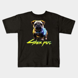 Just a Cyber Pug 2077 Kids T-Shirt